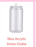 16oz acrylic snow globe