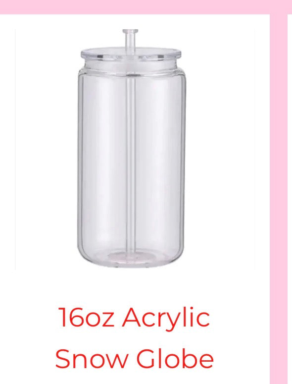 16oz acrylic snow globe